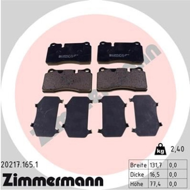 ZIMMERMANN Bremsbeläge ZIMMERMANN Bremsbeläge