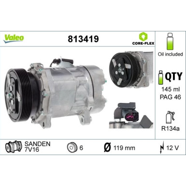 Kompressor, Klimaanlage VALEO CORE-FLEX VAL813419