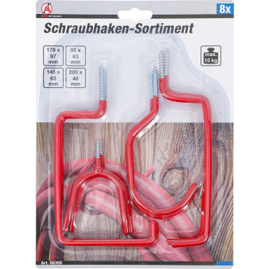 BGS Wand- und Decken-Schraubhaken-Sortiment | 8-tlg | 88308
