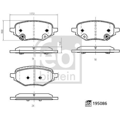 FEBI BILSTEIN Bremsbelagsatz, Scheibenbremse FEBI BILSTEIN Bremsbelagsatz, Scheibenbremse