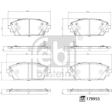 FEBI BILSTEIN Bremsbelagsatz, Scheibenbremse | 179955