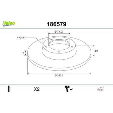 VALEO Bremsscheibe 186579