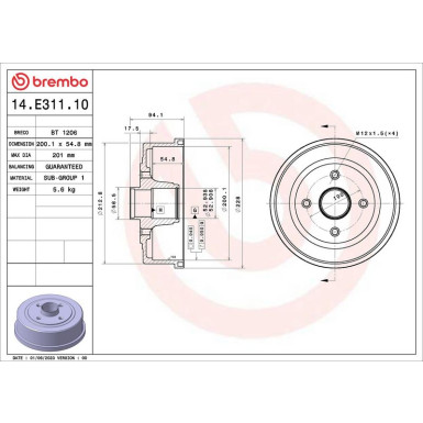 BREMBO Bremstrommel