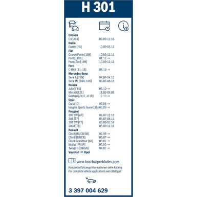 3 397 004 629 Wischblatt Rear