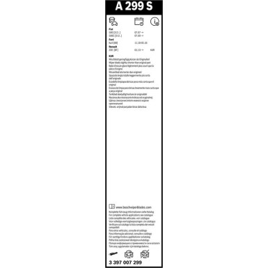 BOSCH | Scheibenwischer Aerotwin A299S 600/350 | FIAT 500 | 3397007299