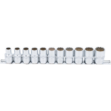 BGS Steckschlüssel-Einsatz-Satz, Zwölfkant | Antrieb Innenvierkant 12,5 mm (1/2"""") | SW 10 - 21 mm | 11-tlg | 9107