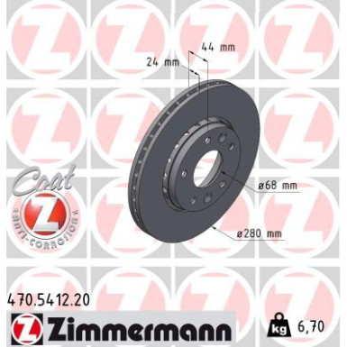 ZIMMERMANN Bremsscheibe | 470.5412.20
