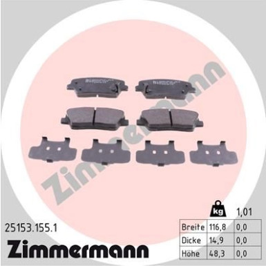 ZIMMERMANN Bremsbeläge ZIMMERMANN Bremsbeläge