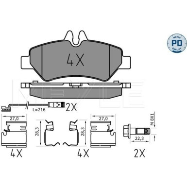 Bremsklötze HA Platinum | MERCEDES Sprinter, VW Crafter 06 | 025 291 9019/PD