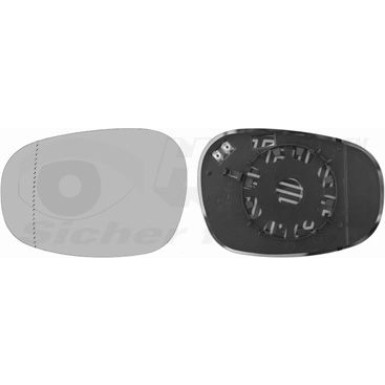 Aussenspiegelglas li. bhz BMW 3ER E90 asph., chrom/weiss OE 51167252893 HAGUS