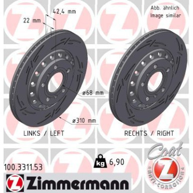 ZIMMERMANN Bremsscheibe 100.3311.53 BLACK Z