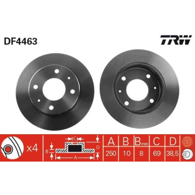 Bremsscheibe Mitsubishi T. Colt | DF4463
