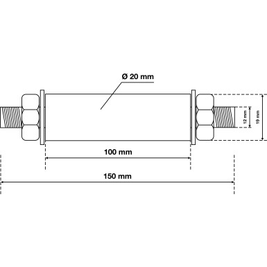 BGS Achsen-Satz für Schubkarrenrad Ø 20 mm BGS Do it yourself 80949