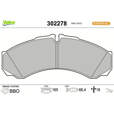 VALEO Bremsbeläge 302278