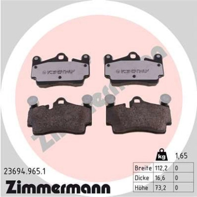 ZIMMERMANN Bremsbeläge 23694.965.1