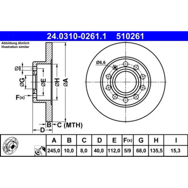 Bremsscheibe Audi T. A4 1.6-3.2 00-08 Power Disc PowerDisc 24.0310-0261.1