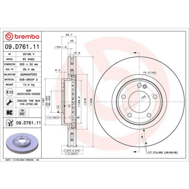 Bremsscheibe VA MERCEDES G-Klasse 18 PRIME LINE - UV Coated 09.D761.11