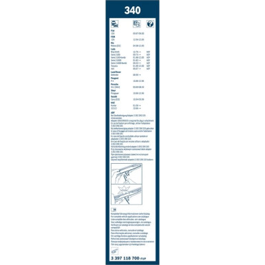 340 BOSCH | Wischerblatt | TWIN-Standard | 3397118700