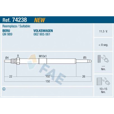 FAE Glühkerze FAE Glühkerze