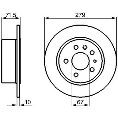 Bremsscheibe HA | MERCEDES W116,W123,W126,R107 72 | 0 986 478 199