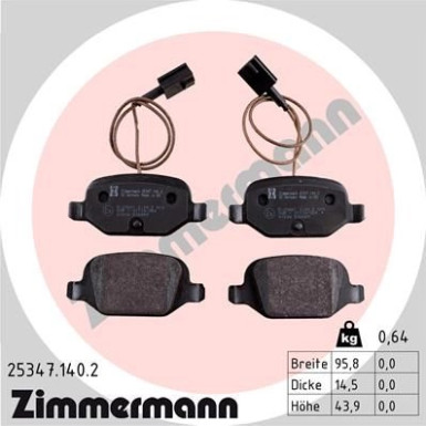 ZIMMERMANN Bremsbeläge ZIMMERMANN Bremsbeläge
