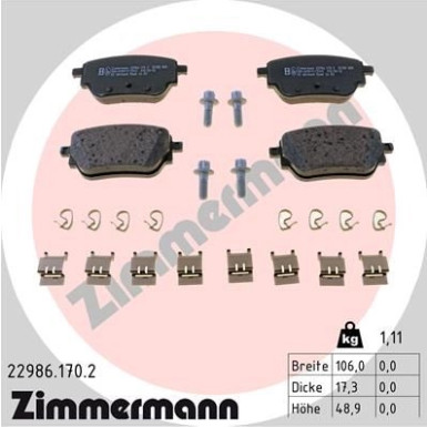 ZIMMERMANN Bremsbeläge ZIMMERMANN Bremsbeläge