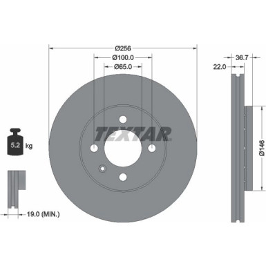 Bremsscheibe Vw P. Up 1.0 Tsi 16 | 92287003