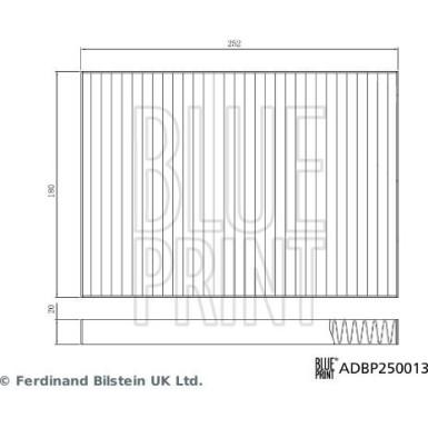 BLUE PRINT Aktivkohlefilter PKW | TESLA Model S 12 | ADBP250013