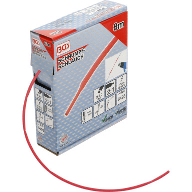 BGS Schrumpfschlauch-Box | rot | Ø 3 mm | 8 m | 6923-1