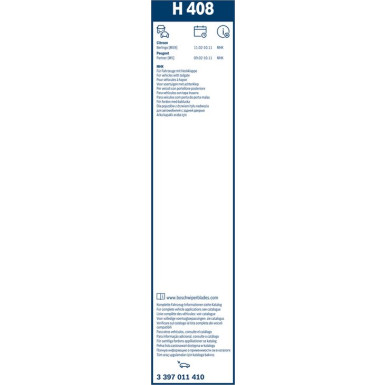 BOSCH | Wischerblatt H408 | CITROEN | 3397011410