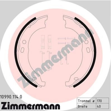 ZIMMERMANN Bremsbacken | 10990.114.0