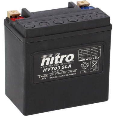 NITRO Motorradbatterie, geschlossen | HARLEY DAVIDSON, OE 65958-04 | HVT 03 SLA