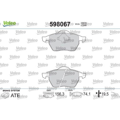 VALEO Bremsbeläge | 598067