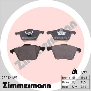 ZIMMERMANN Bremsbeläge ZIMMERMANN Bremsbeläge
