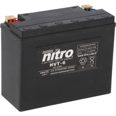 NITRO Motorradbatterie, geschlossen | HARLEY DAVIDSON, OE 66010-82 | HVT 06 SLA