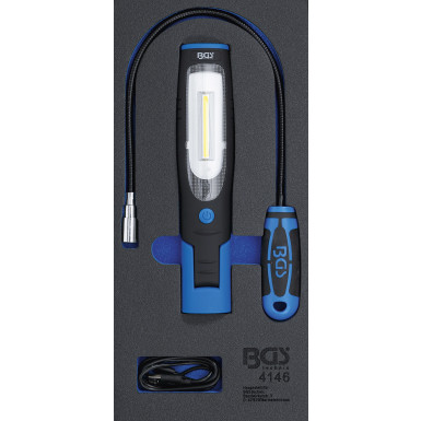 BGS Werkstattwageneinlage 1/3: Handlampe und Magnetheberlampe | 3-tlg | 4146