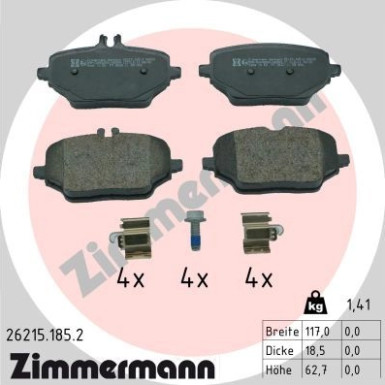 ZIMMERMANN Bremsbelagsatz, Scheibenbremse | 26215.185.2