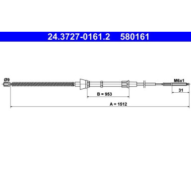 24.3727-0161.2 Seilzug, Feststellbremse