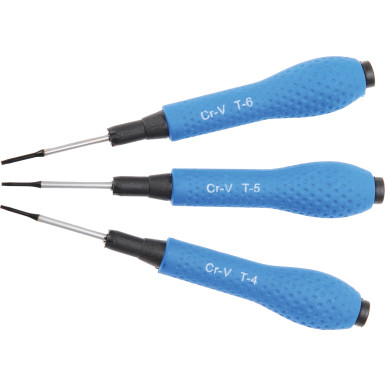 BGS Präzisions-Schraubendreher-Satz | T-Profil (für Torx) T4 / T5 / T6 | 3-tlg | 803