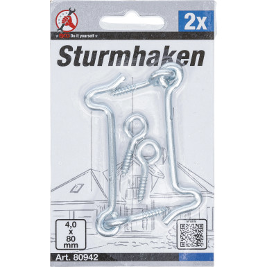 BGS Sturmhaken 4,0 x 80 mm 2-tlg BGS Do it yourself 80942