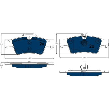 Bremslkötze Electric Blue | MERCEDES E,S-Klasse 05 | GDB1546BTE