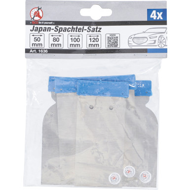 BGS Japan-Spachtel-Satz Federbandstahl 50 / 80 / 100 / 120 mm 4-tlg BGS Do it yourself 1636