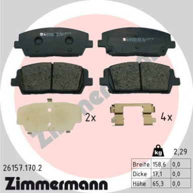 ZIMMERMANN Bremsbelagsatz, Scheibenbremse | 26157.170.2