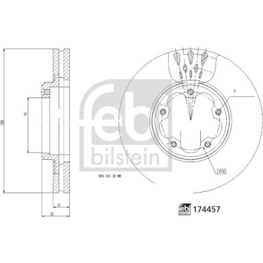 FEBI BILSTEIN Bremsscheibe | 174457