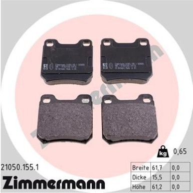 ZIMMERMANN Bremsbeläge ZIMMERMANN Bremsbeläge
