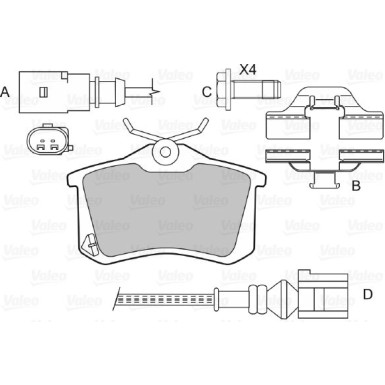 VALEO Bremsbeläge 598674