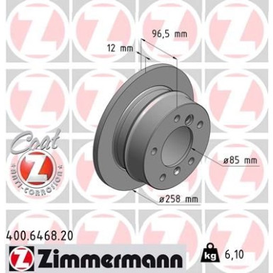 ZIMMERMANN Bremsscheibe 400.6468.20 Coat Z
