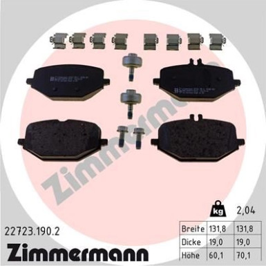 ZIMMERMANN Bremsbelagsatz, Scheibenbremse | 22723.190.2