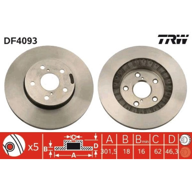 Bremsscheibe Toyota P. Rav4 | DF4093