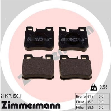 ZIMMERMANN Bremsbeläge ZIMMERMANN Bremsbeläge